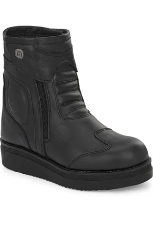 Eego Italy Women Textured Leather Biker Boots