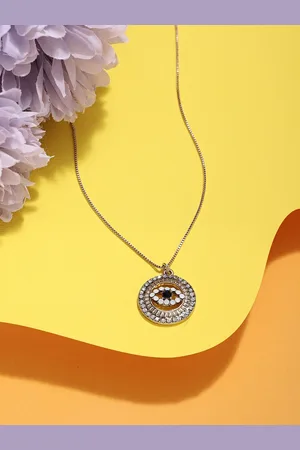 Ami Gold-Plated Evil Eye Contemporary Pendant & Chain