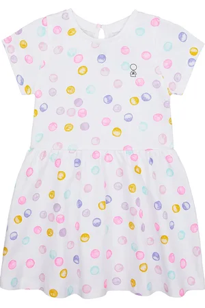 Mothercare Girls White Printed Fit and Flare Dress