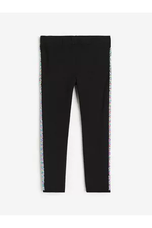 DryMove™ Seamless Jacquard-knit sports tights - Dark grey/Leopard print -  Kids