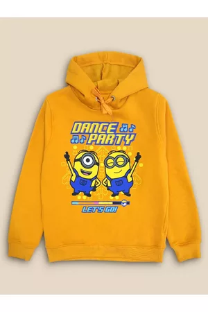 Kidsville Boys Minions Printed Cotton Hooded Sweatshirt