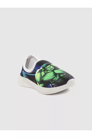 toothless Boys Green Marvel Avengers Hulk Printed Slip-On Sneakers