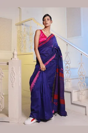 Charukriti Geometric Woven Design Pure Cotton Saree