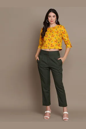 HERE&NOW Women Printed Cotton Linen Co-Ords Set