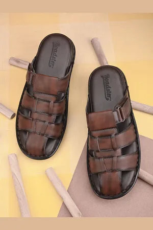 Buy Arrow Men Brown Closed Toe Strappy Leather Stanton Sandals - NNNOW.com