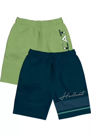 HELLCAT Girls Pack Of 2 Typography Printed Cotton Shorts