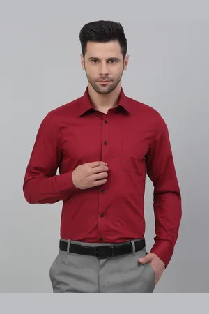 LOUIS STITCH Micro Checked Spread Collar Cotton Formal Shirt