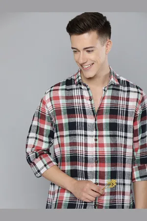 Mast & Harbour Men Lyocell Linen Checked Casual Shirt