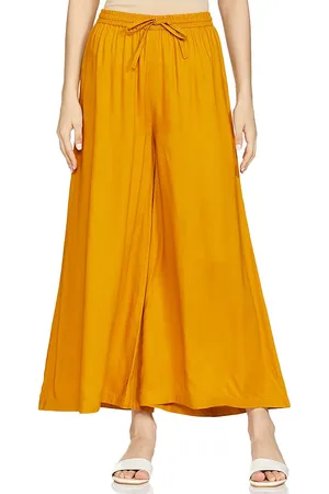 CHANDERKASH Pack of 1 Wide Leg Rayon Palazzo With String