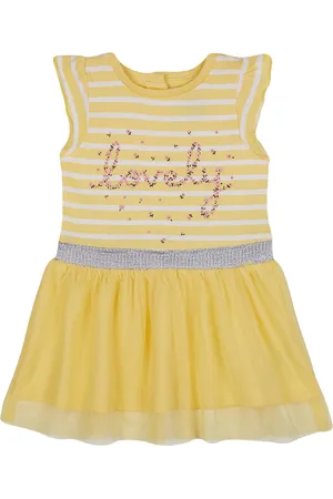 Mothercare Infant Girls Yellow Printed Fit and Flare Dress