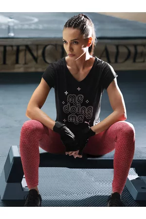 PUMA Women Black Typography Printed dryCELL Performance Curved Hem T-shirt
