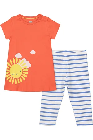 Mothercare Girls Orange Printed T-shirt with Leggings