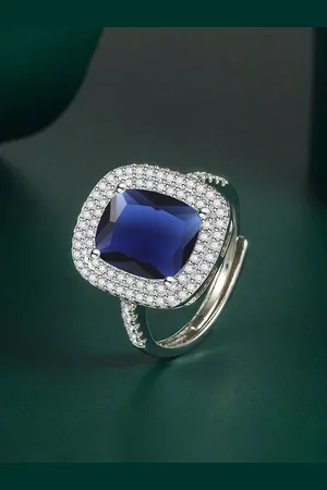 Designs & You Silver-Plated CZ-Studded Adjustable Finger Rings