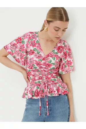 Dorothy Perkins Ruched Floral Print Top