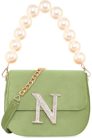ESBEDA Suede Structured Sling Bag With Embellished Detail