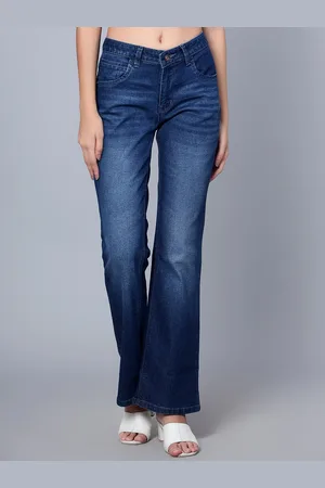 CANTABIL Women Comfort Bootcut Clean Look Light Fade Cotton Stretchable Jeans