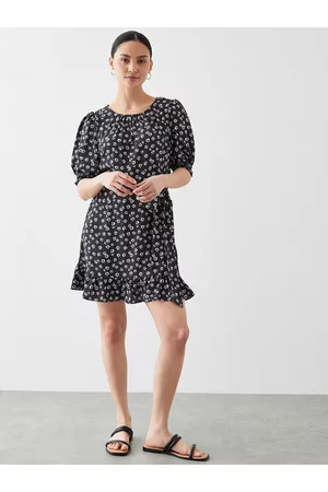 Dorothy Perkins Petite Floral Print Puff Sleeve A-Line Dress
