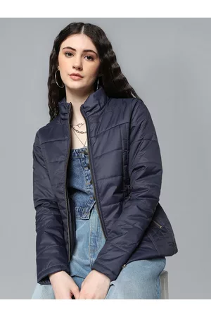 Flying Machine Women Blue Padded Jacket