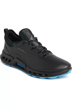 Ecco Mens Hybrid Performance Black Leather Extra Wide Golf Shoes
