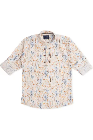CAVIO Boys Comfort Floral Printed Pure Cotton Casual Shirt