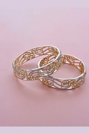 The Pari Set Of 2 Silver-Plated AD-Studded Bangles