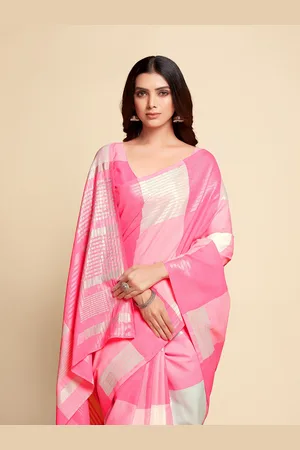 Sangria Women Woven Checked Design Saree With Blouse