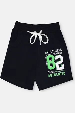 Chimprala Kids Navy Blue & Green Printed Pure Cotton Antimicrobial Shorts