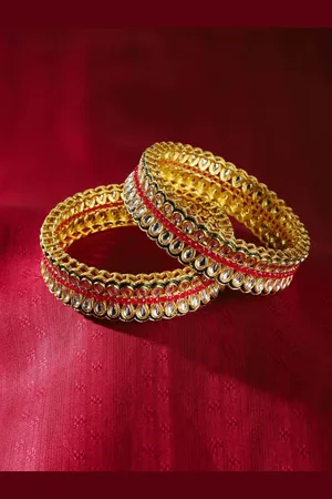 The Pari Set Of 2 Gold-Plated Kundan-Studded Bangles