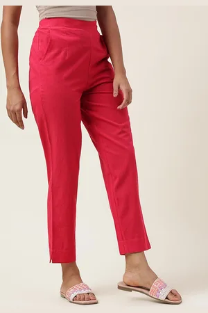 Fabindia Women Cotton Cropped Slip-On Trousers