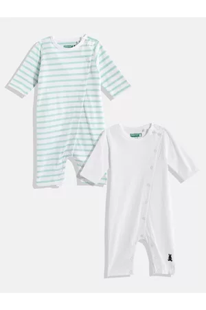 Benetton Infant Boys Pack of 2 Pure Cotton Rompers
