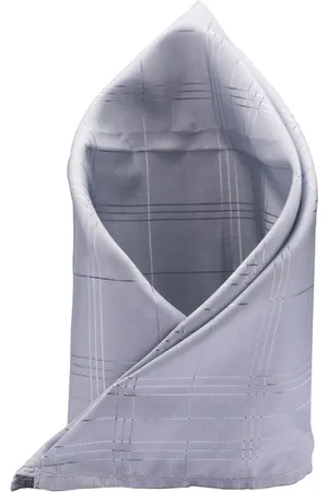 The Tie Hub Men Silver-Colored & Grey Printed Silk Pocket Squares