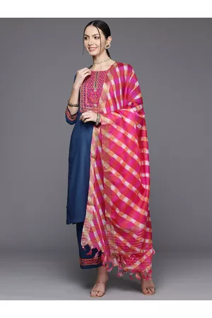 Biba Women Ethnic Motifs Yoke Design Regular Kurta with Palazzos & Dupatta