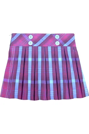 CACA CINA Girls Purple & Blue Checked Skirt