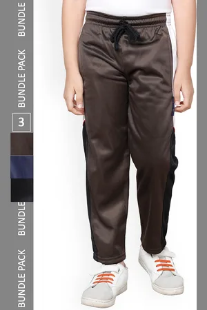 IndiWeaves Boys Mid-Rise Regular Fit Lower Trackpants (Pack Of 3)