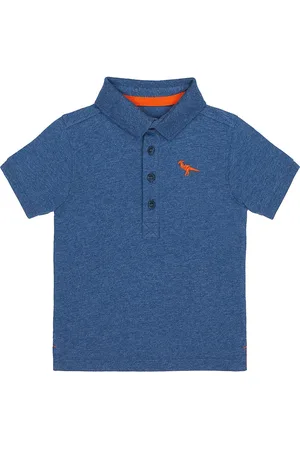 Mothercare Boys Blue Solid Pure Cotton Polo Collar Pure Cotton T-shirt