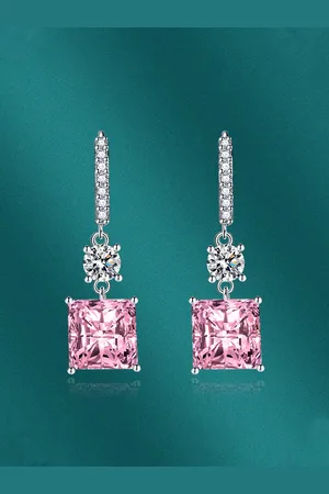 Designs & You Silver Plated Square Drop Earrings