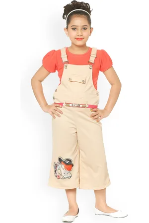 CELEBRITY CLUB Girls Printed Dungaree With Top