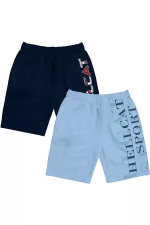HELLCAT Girls Pack Of 2 Typography Printed Cotton Shorts