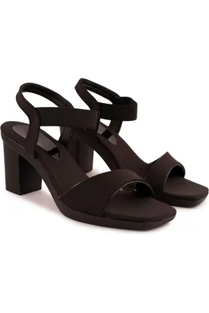 DEAS Black Block Sandals with Buckles