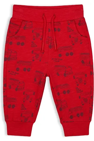 Mothercare Infant Boys Red Quirky Print Knitted Joggers