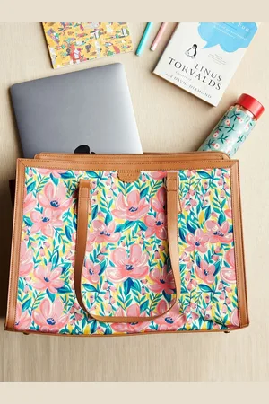 TEAL Floral Printed Oversized Shopper Shoulder Bag