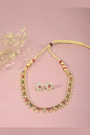 The Pari Gold-Plated Stone Studded Jewellery Set