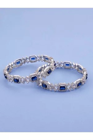 The Pari Set Of 2 Silver-Plated AD Studded Bangles