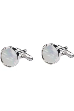 The Tie Hub Rhodium-Plated Round Cufflinks