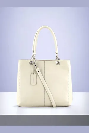 DressBerry Off White Oversized Shopper Handheld Bag