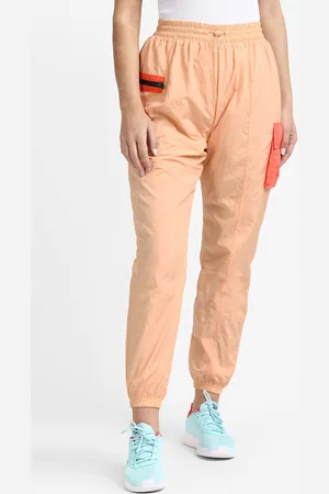 Reebok Women Peach-Coloured & Orange Solid Oversized-Fit Joggers