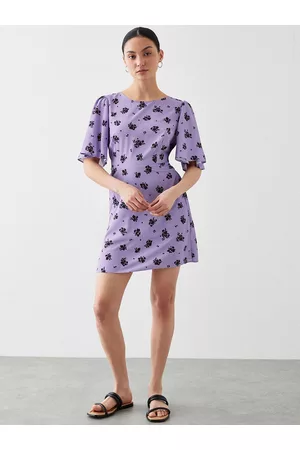 Dorothy Perkins Petite Floral Print Smocked A-Line Mini Dress