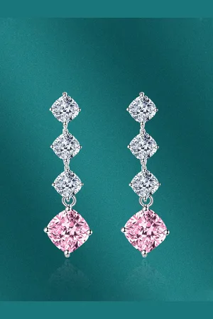 Designs & You Silver-Plated CZ Studded Drop Earrings
