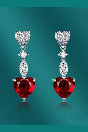 Designs & You Silver-Plated Heart Shaped Drop Earrings