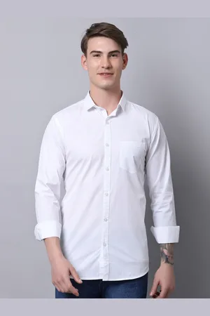 Majestic Men White Slim Fit Opaque Casual Shirt